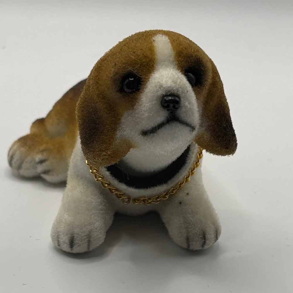 VTG‎ 80's Flocked Kato Kogei Bobble Head Dogs Set/3